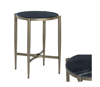 Black Marble End Table