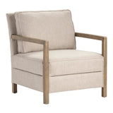 Cream Chair W/ Driftwood Accent