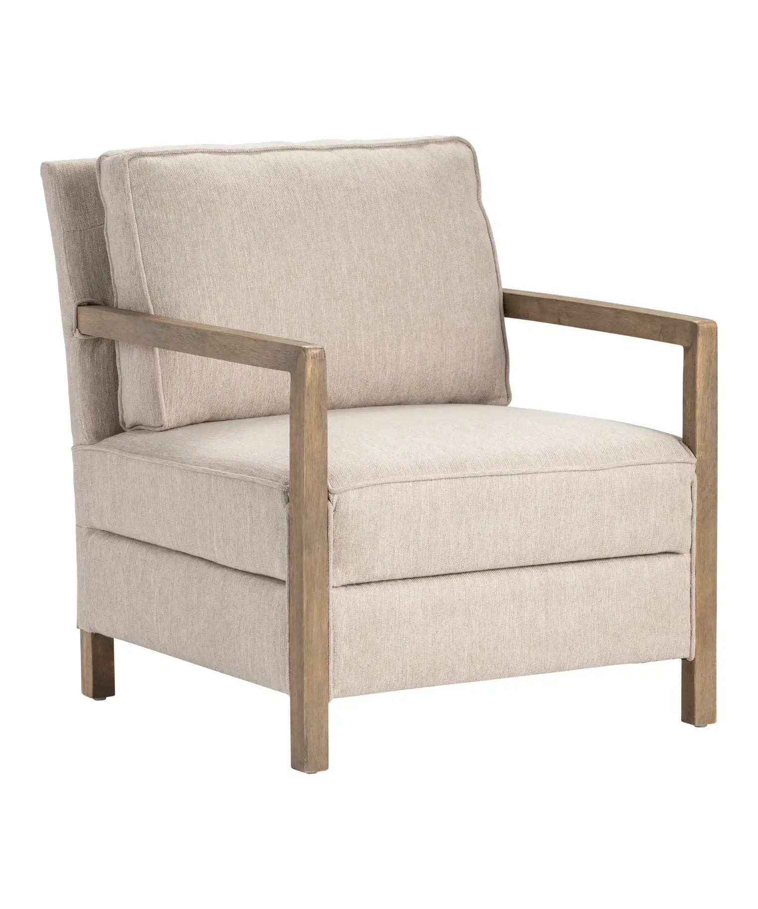 Cream Chair W/ Driftwood Accent