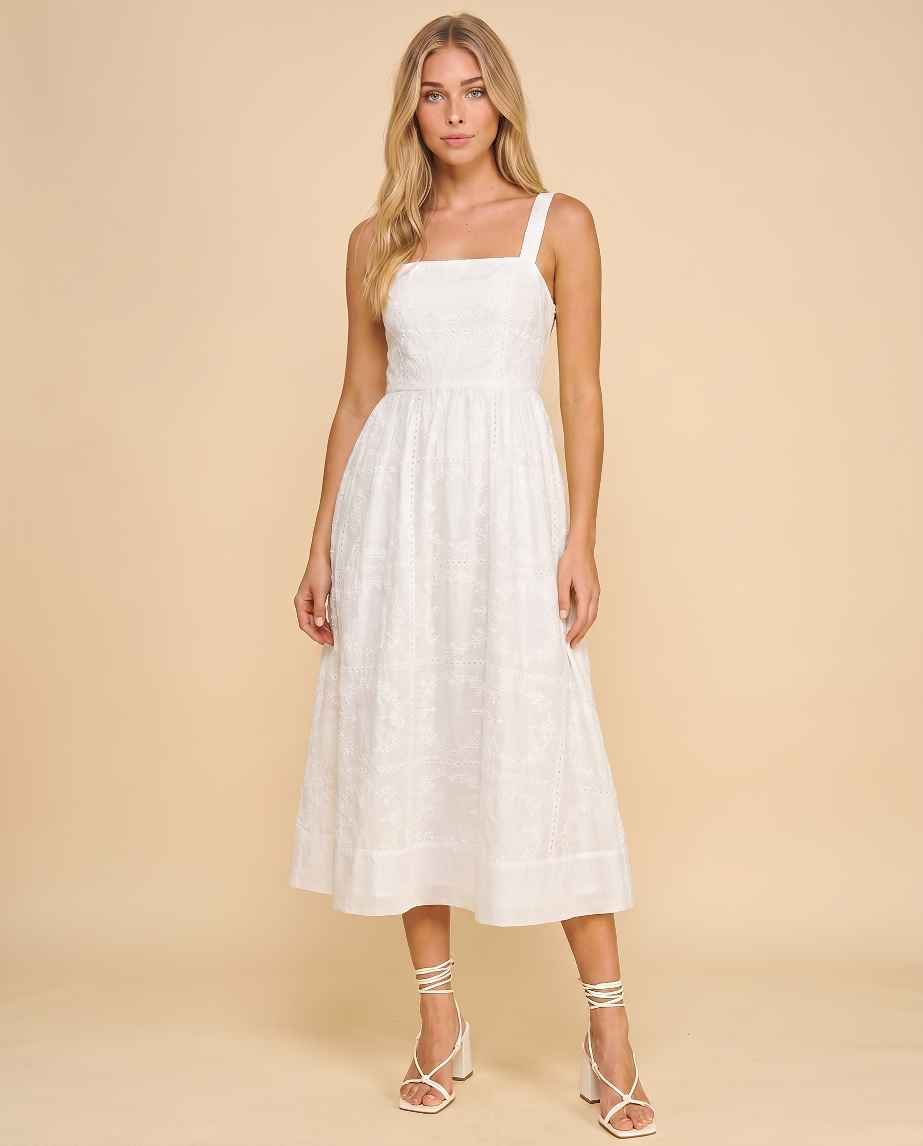 Calla Eyelet Midi Dress