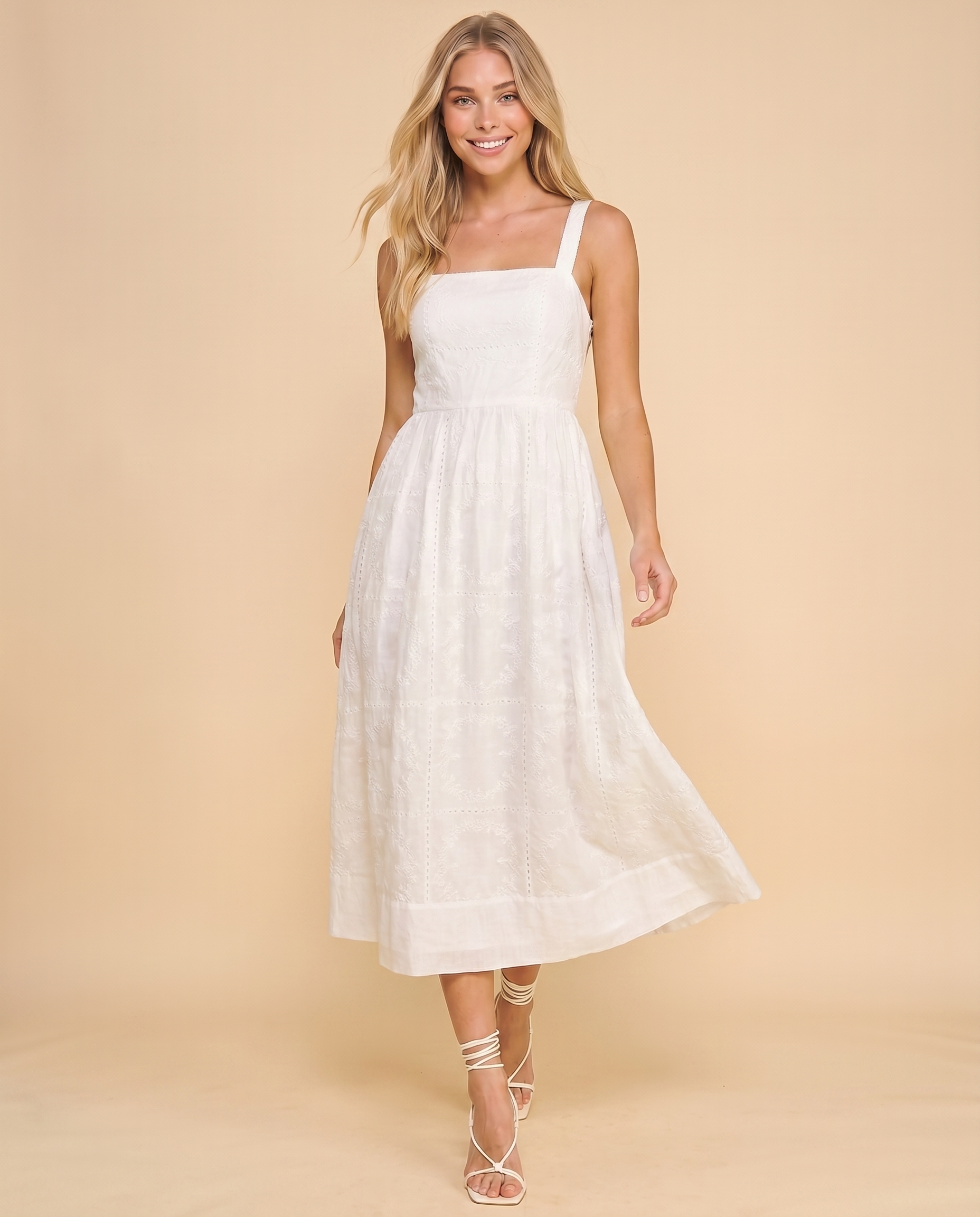 Calla Eyelet Midi Dress (detail view 4)