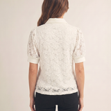 Camille Lace Polo Top (detail view 4)