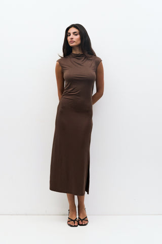 Cap Sleeve Fitted Midi Dress