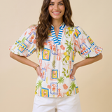 Capri Postcard Top