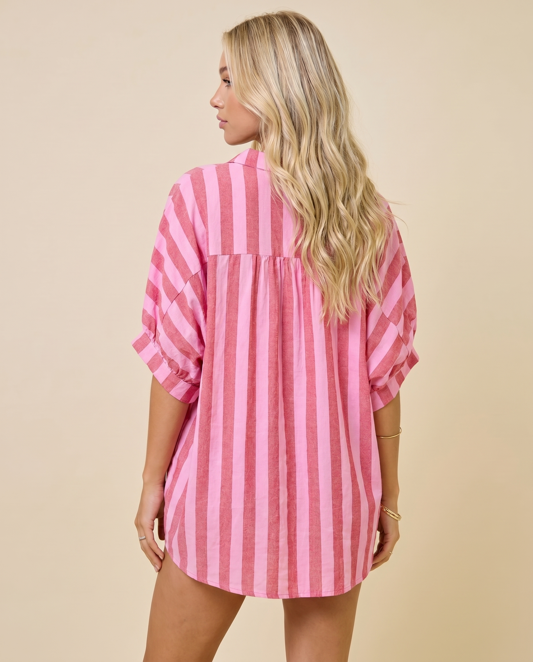 Capri Relaxed Button Down – Relaxed Coastal Linen Button-Down Shirt (detail view 4)