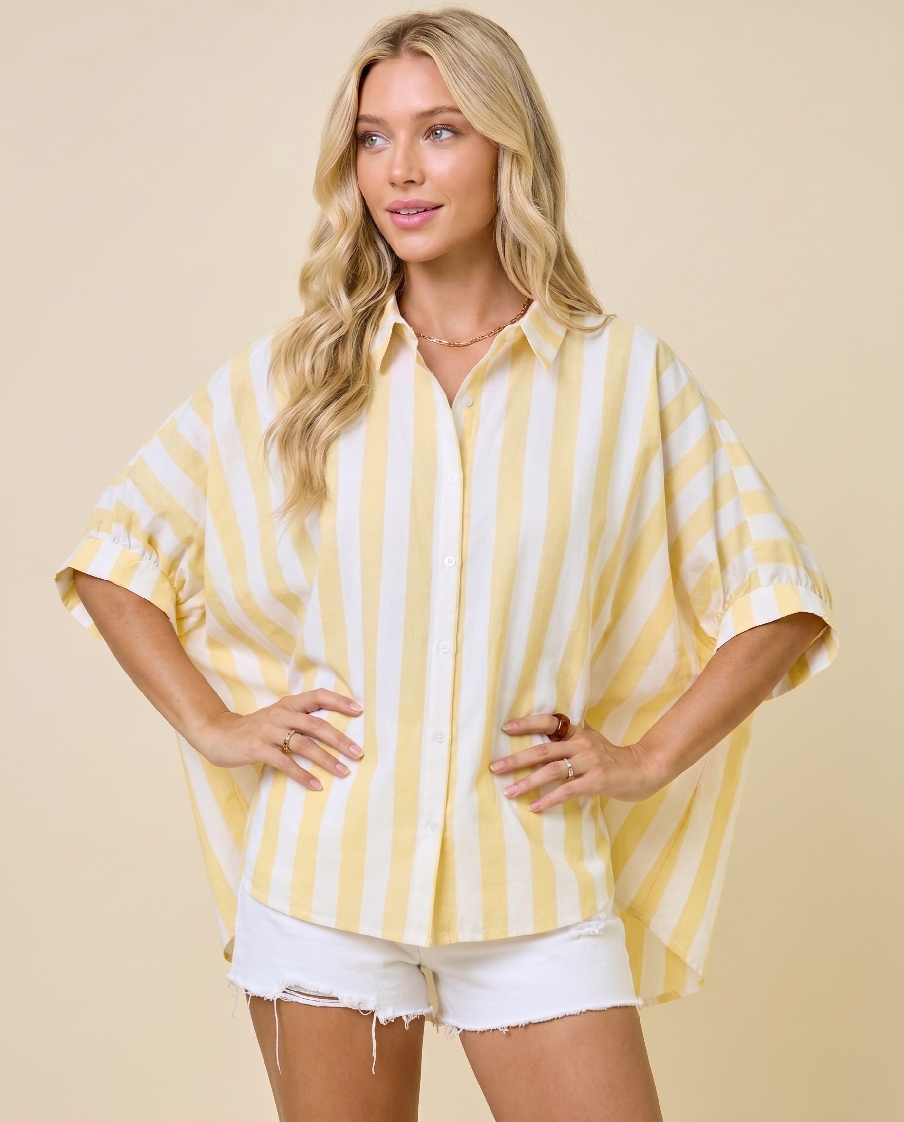 Capri Relaxed Button Down – Relaxed Coastal Linen Button-Down Shirt (detail view 5)