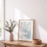 Charleston Map Art Print - Coastal Blue