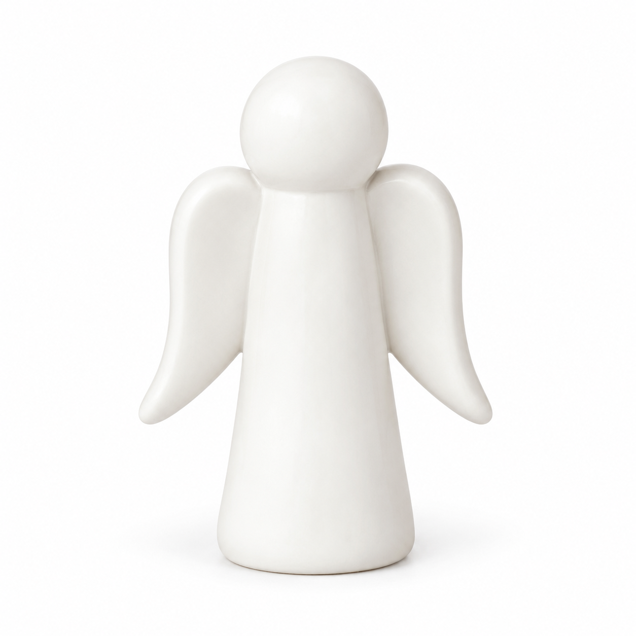 Small white angel keepsake on a white background