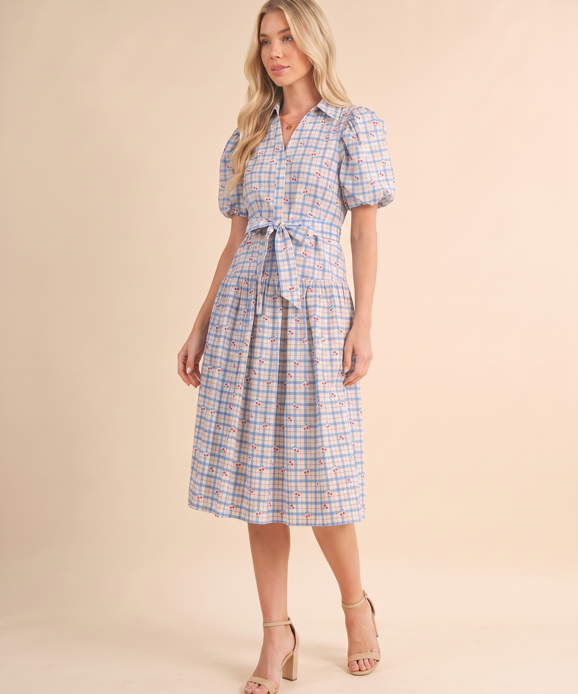 Cherry Picnic Midi Dress