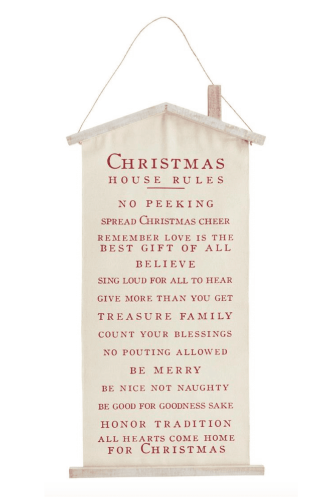 Christmas House Rules Hanger
