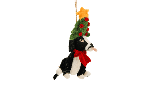 Christmas Tree Wool Felt Dog Ornament