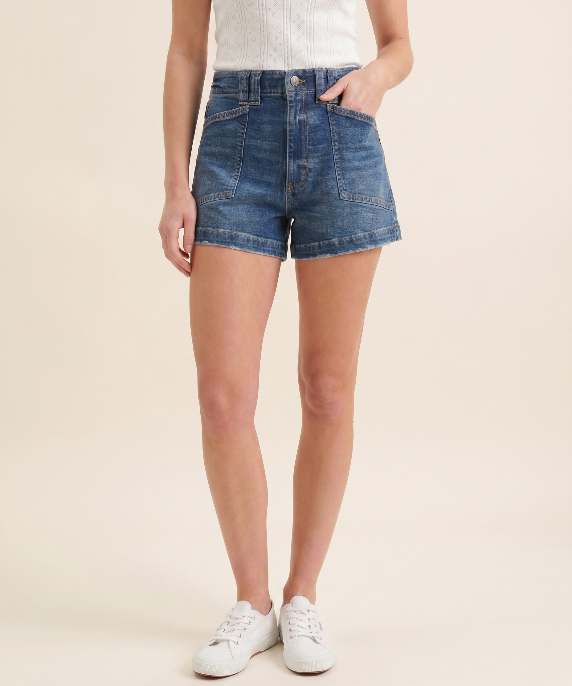 Classic Patch Pocket Denim Shorts (detail view 4)