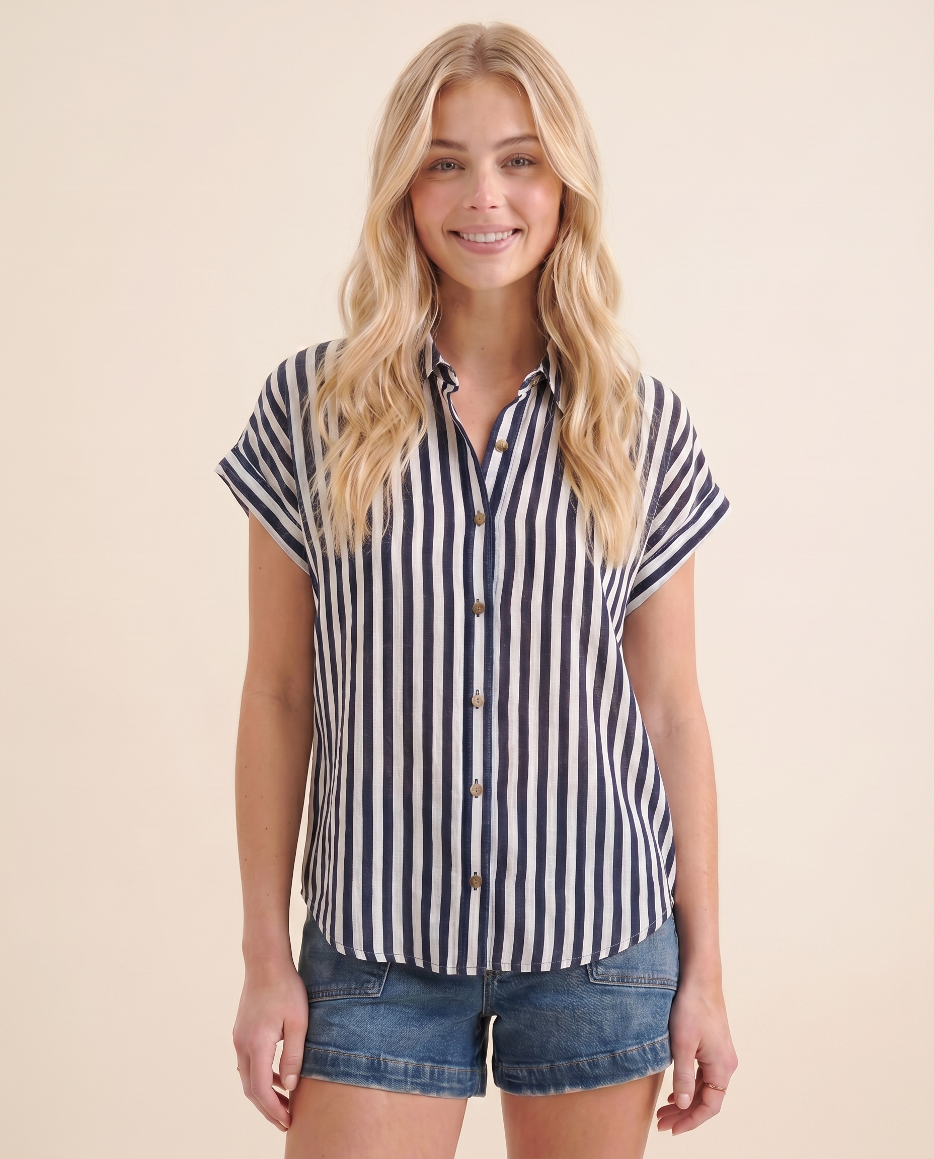 Coastal Stripe Button Top (detail view 3)