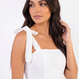 Coastal Tide Eyelet Midi Dress