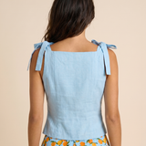 Coastal Voyage Tie-Shoulder Top – Breezy Coastal Tie-Shoulder Blouse (detail view 3)