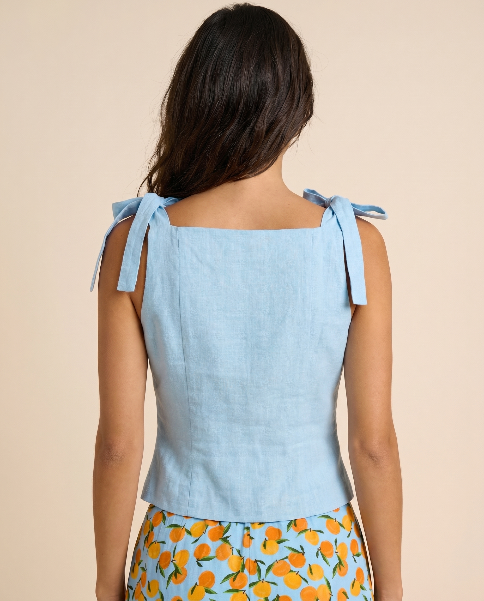 Coastal Voyage Tie-Shoulder Top – Breezy Coastal Tie-Shoulder Blouse (detail view 3)