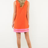 Contrast Trim Split Neck Dress (detail view 5)