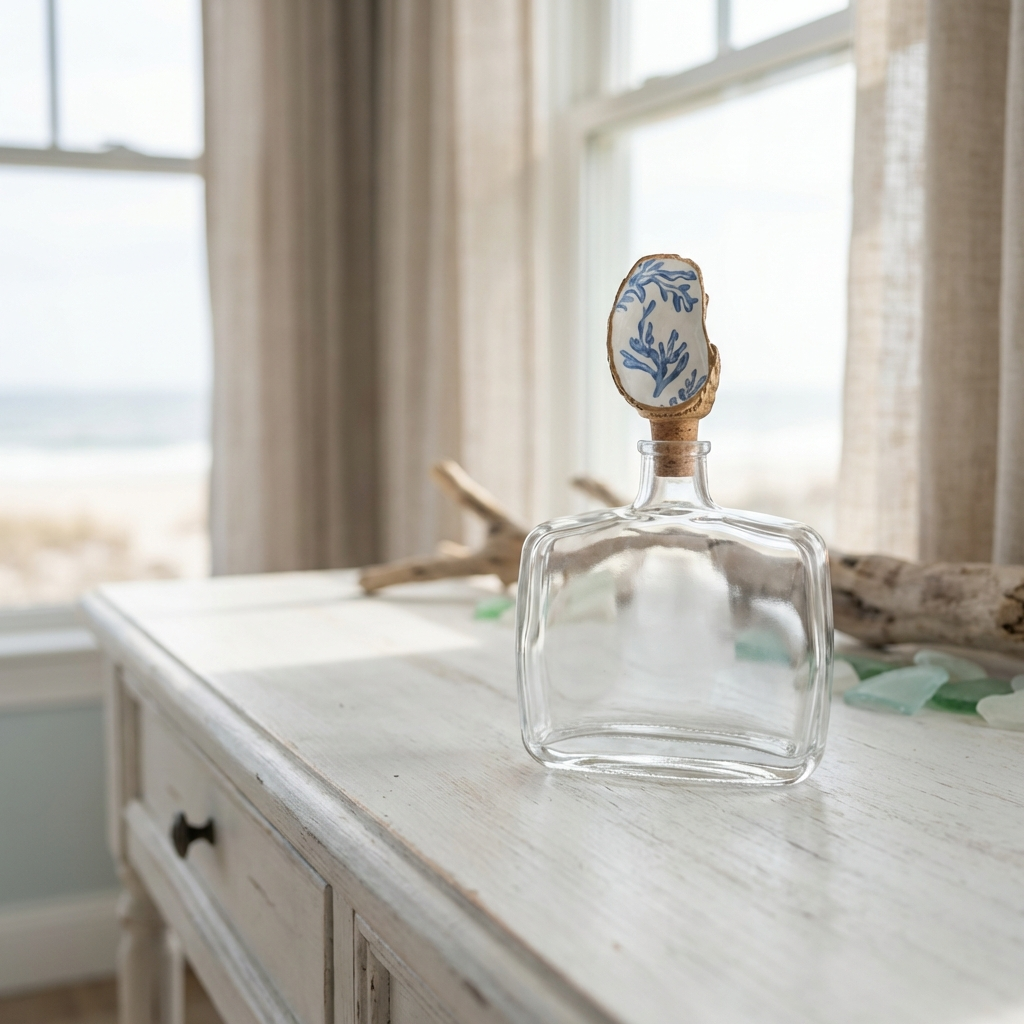 Coral Glass Decorative Bottle