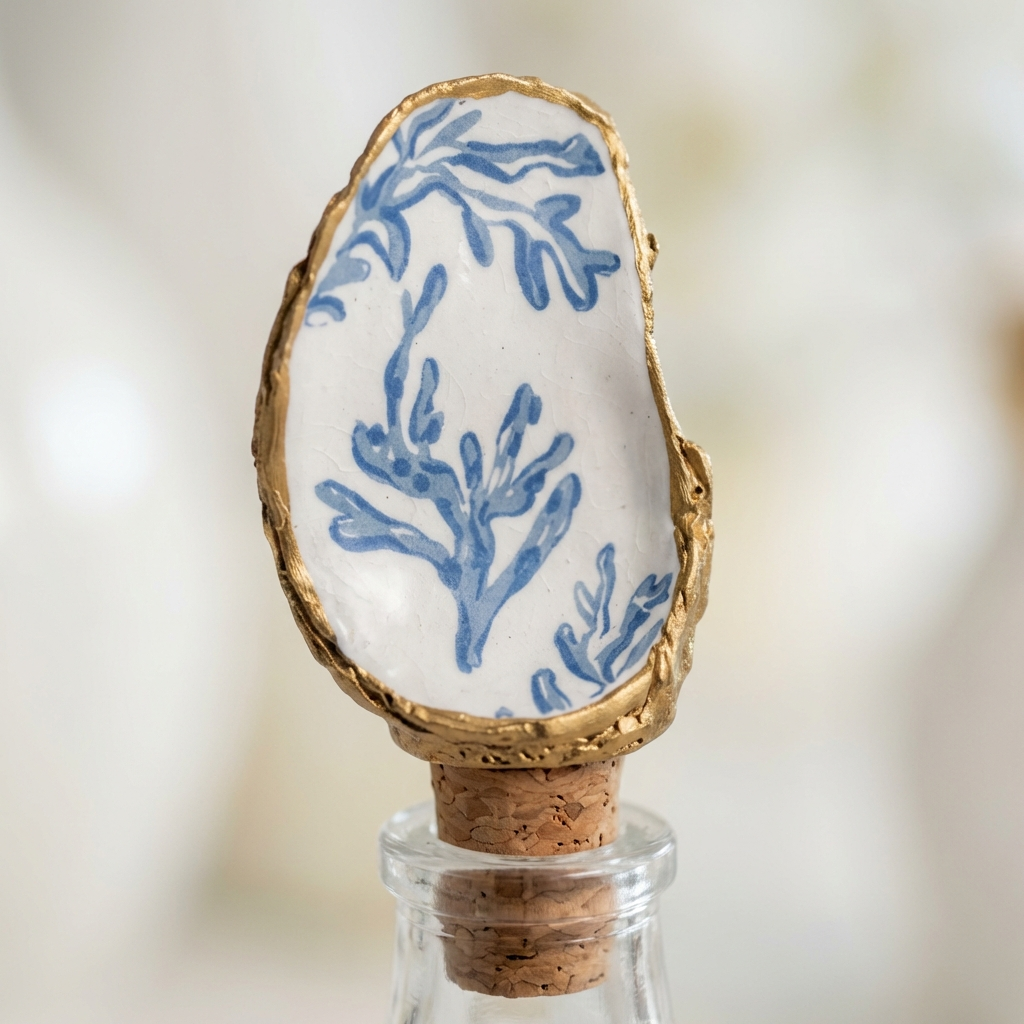 Coral Glass Decorative Bottle (detail view 2)