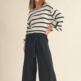 Linen Smocked Waist Pants With Tassel (detail view 4)