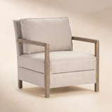 Cream Chair W/ Driftwood Accent