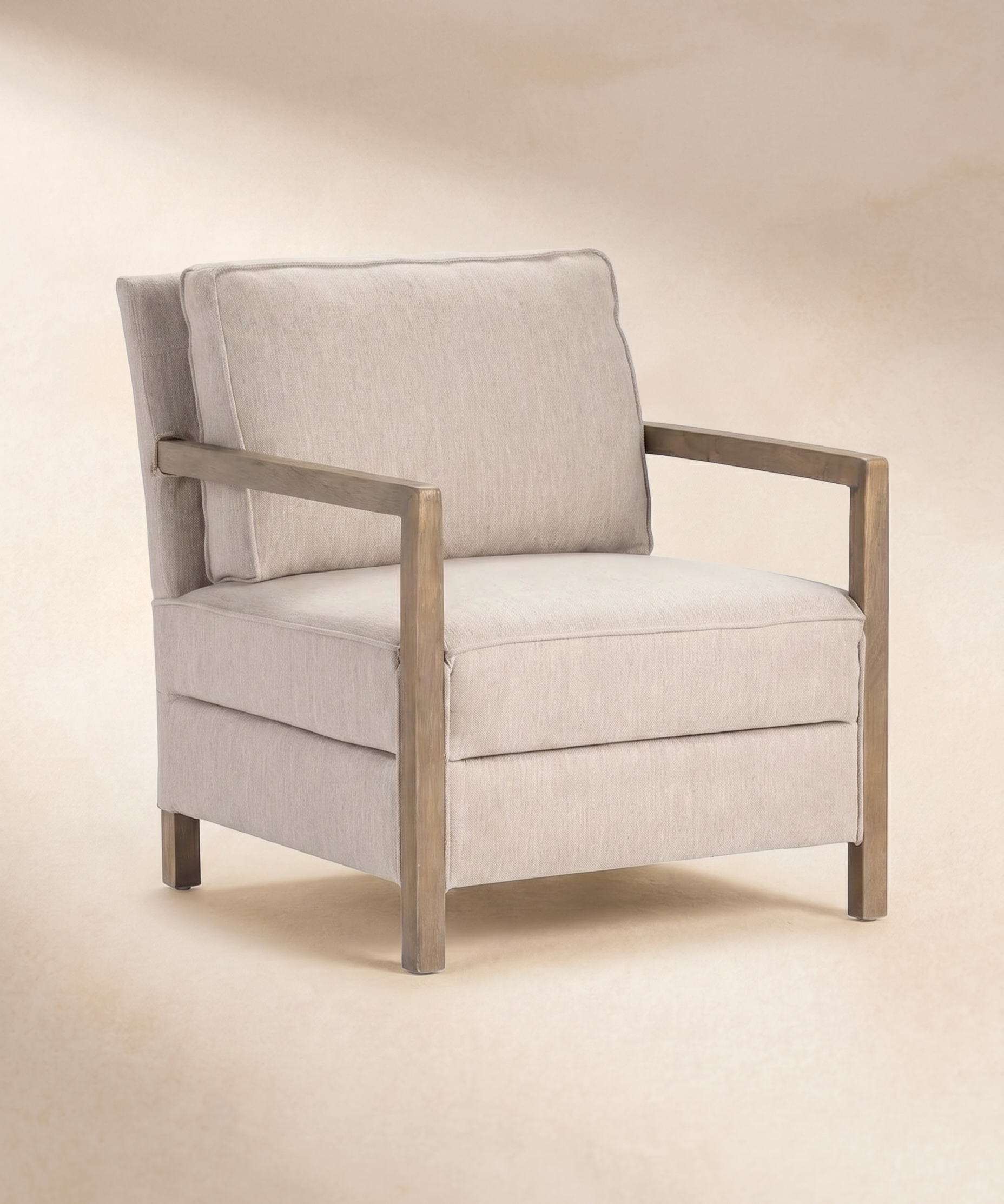 Cream Chair W/ Driftwood Accent