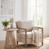 Cream Chair W/ Driftwood Accent