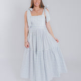 Floral Tie-Strap Tiered Midi Dress