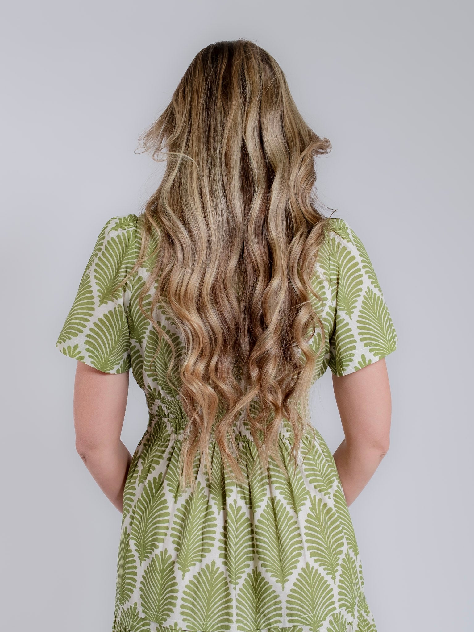green palm maxi dress Long Dress Fanny