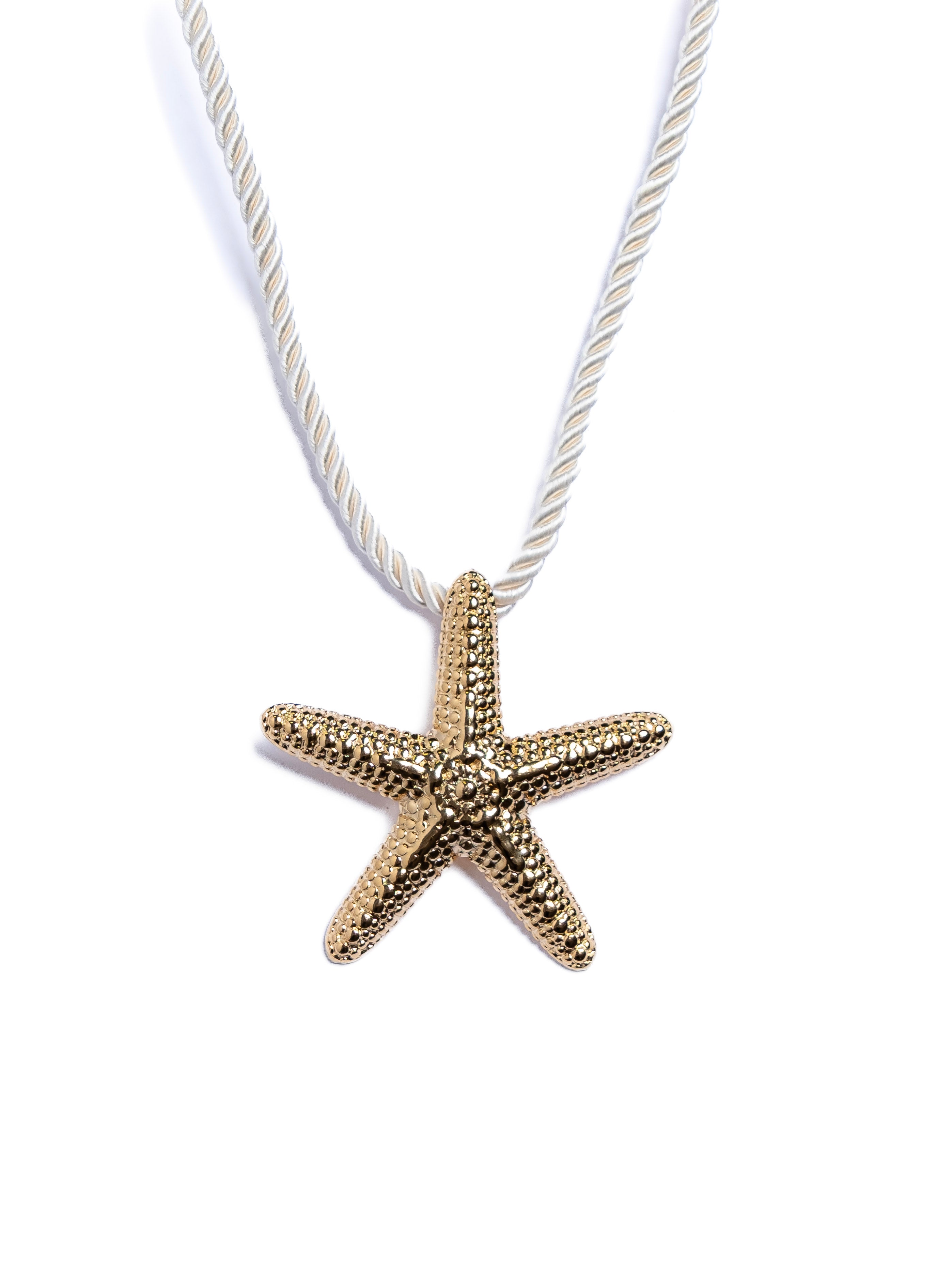 Waterproof Rope Starfish Necklace – Gold-Plated, Tarnish-Free & Hypoallergenic