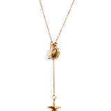 Waterproof Ocean Life Lariat Necklace – Gold-Plated, Tarnish-Free & Hypoallergenic
