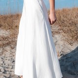 Pleated Cotton/Linen Blend Maxi Skirt