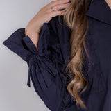 Bow Tie Detail Oversize Shirt