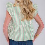 The Clover Coast Smocked Ruffle Sleeve Top
