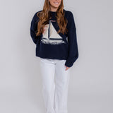 Sailboat Graphic Knit Sweater