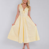 Butter Yellow Garden Party Midi Dress