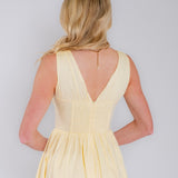 Butter Yellow Garden Party Midi Dress