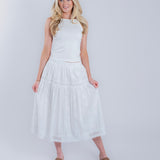 Apron-Neck Basic Ribbed Tank Top