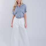 Pleated Linen Blend Trousers