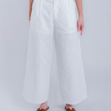 Pleated Linen Blend Trousers