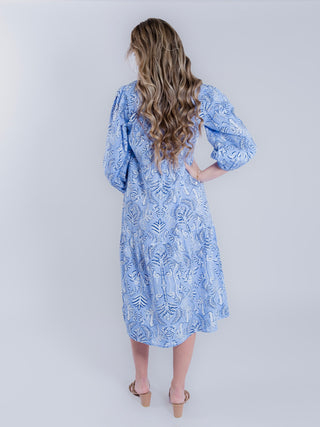 Floral Long Sleeve Midi Dress