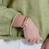 Textured Gold Hinge Bangle Bracelet – Statement Gold Cuff Bracelet for Women