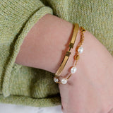 Textured Gold Hinge Bangle Bracelet – Statement Gold Cuff Bracelet for Women (detail view 2)