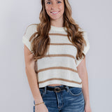 Dolman Sleeve Knitted Crewneck Top