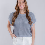 Dolman Sleeve Knitted Crewneck Top