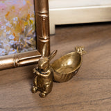 Pewter Rabbit Pulling Carrot Shaped Dish