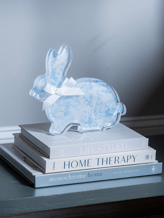 Laying Down Toile Acrylic Bunny Sitter