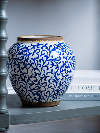 Blue Damask Vase