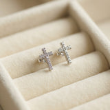 Dainty Cross Stud Earrings