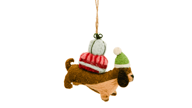 Dachshund Wool Felt Dog Ornament